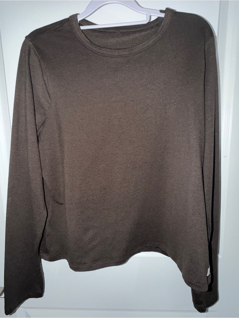 Halo Crew, DreamKnit™  Long-Sleeve Crewneck  Dark Coffee Brown Size XL